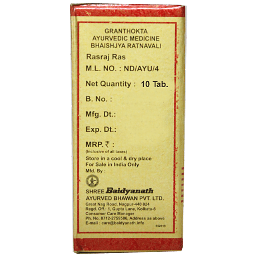 Baidyanath Nagpur Rasraj Ras Gold - Neuro Care Tablets