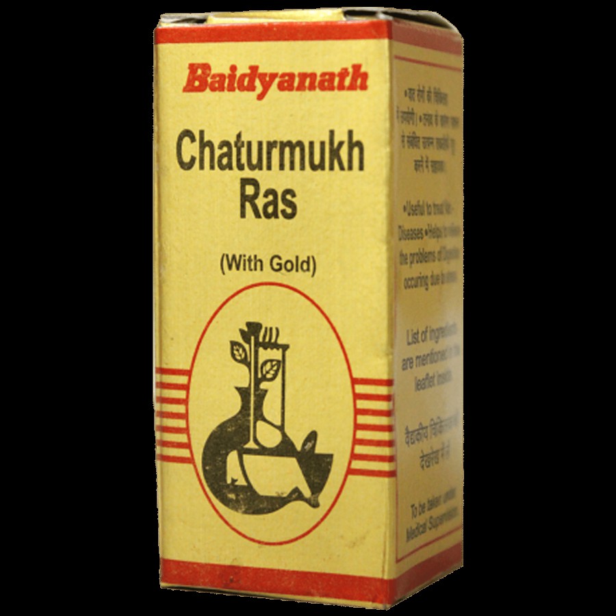 Baidyanath Nagpur Chintamani Chaturmukh Ras With Gold - For Cough