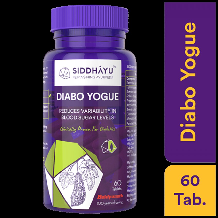 Baidyanath Nagpur Siddhayu Diabo Yogue - Ayurvedic Blood Sugar Tablets For Diabetes Care