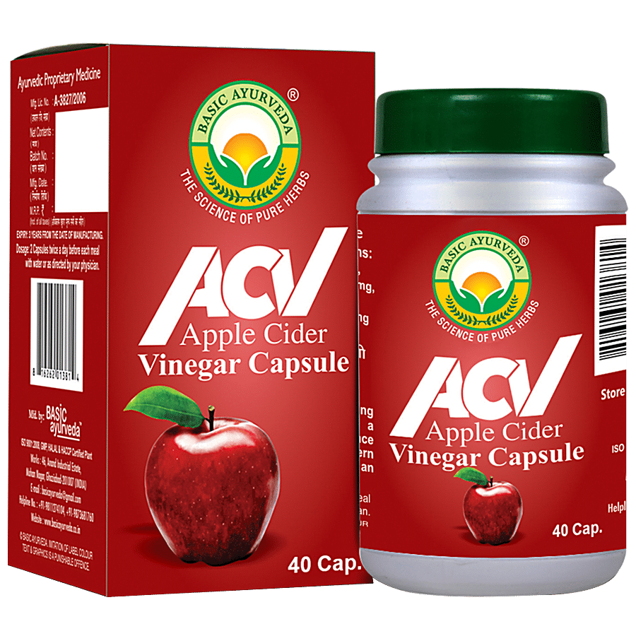 Basic Ayurveda Apple Cider Vinegar Capsules - Detoxifies