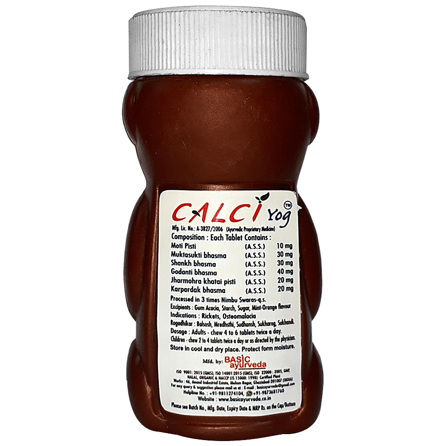 Basic Ayurveda Calci Yog Tablets - Calcium Supplement For Bones Health