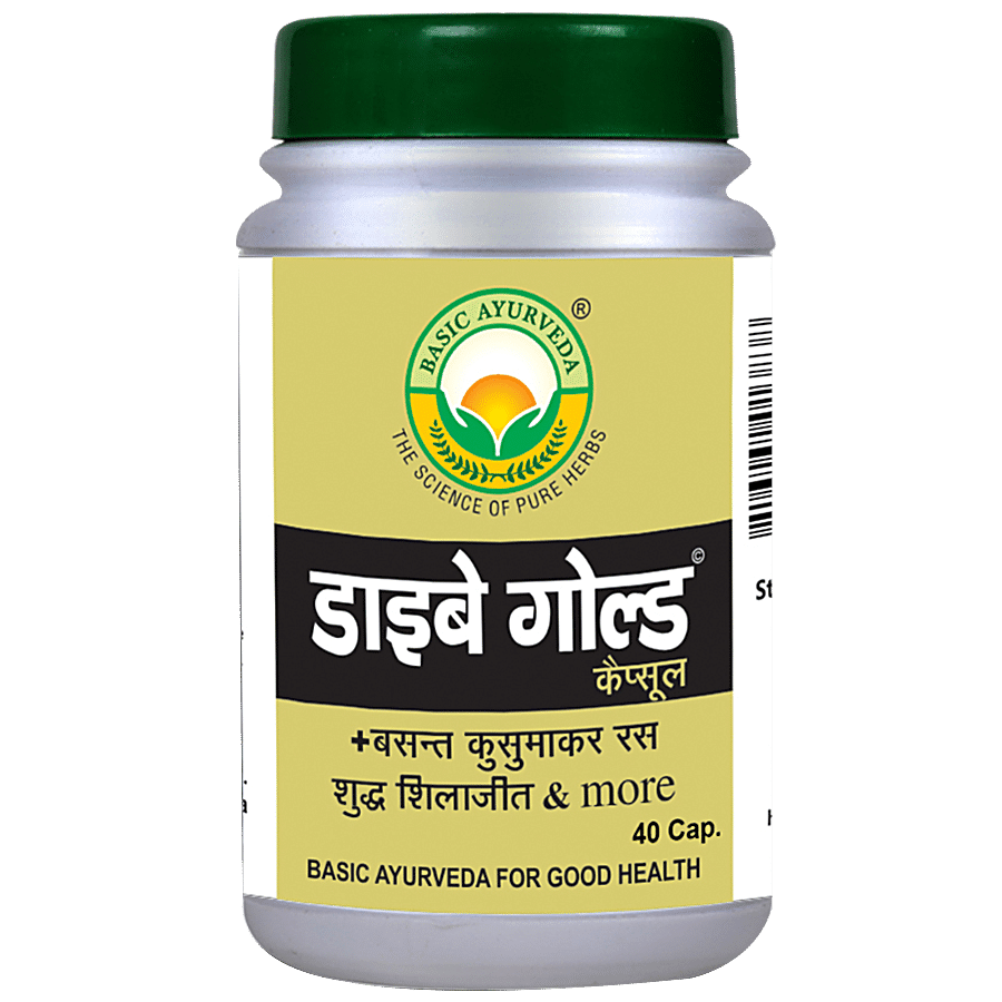 Basic Ayurveda Diabe Gold Capsules - For Diabetes Management