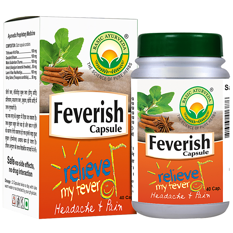 Basic Ayurveda Feverish Capsules - Relieves Fever