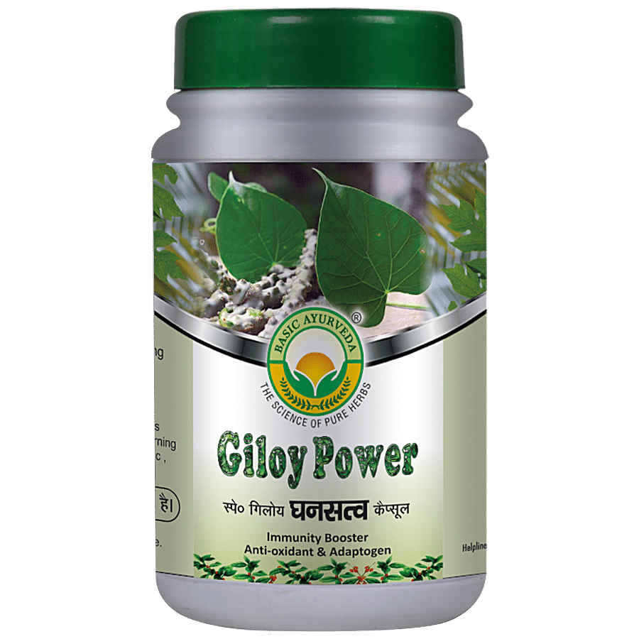 Basic Ayurveda Giloy Power Capsules - Relieves From Fever & Liver Issues