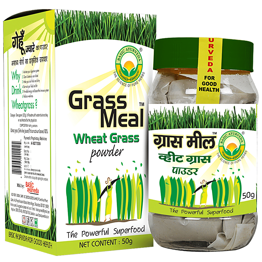 Basic Ayurveda Grass Meal Powder - Relief From Stomach Issues & Ulcers