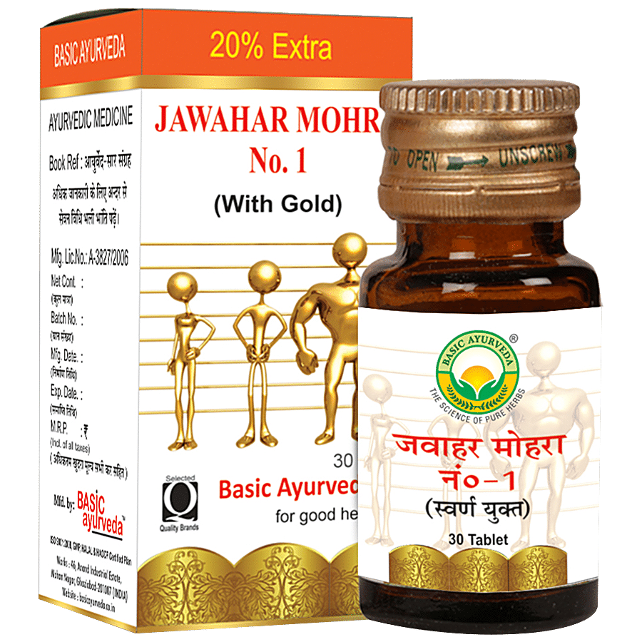 Basic Ayurveda Jawahar Mohra No-1 Tablets - Anti-Anginal