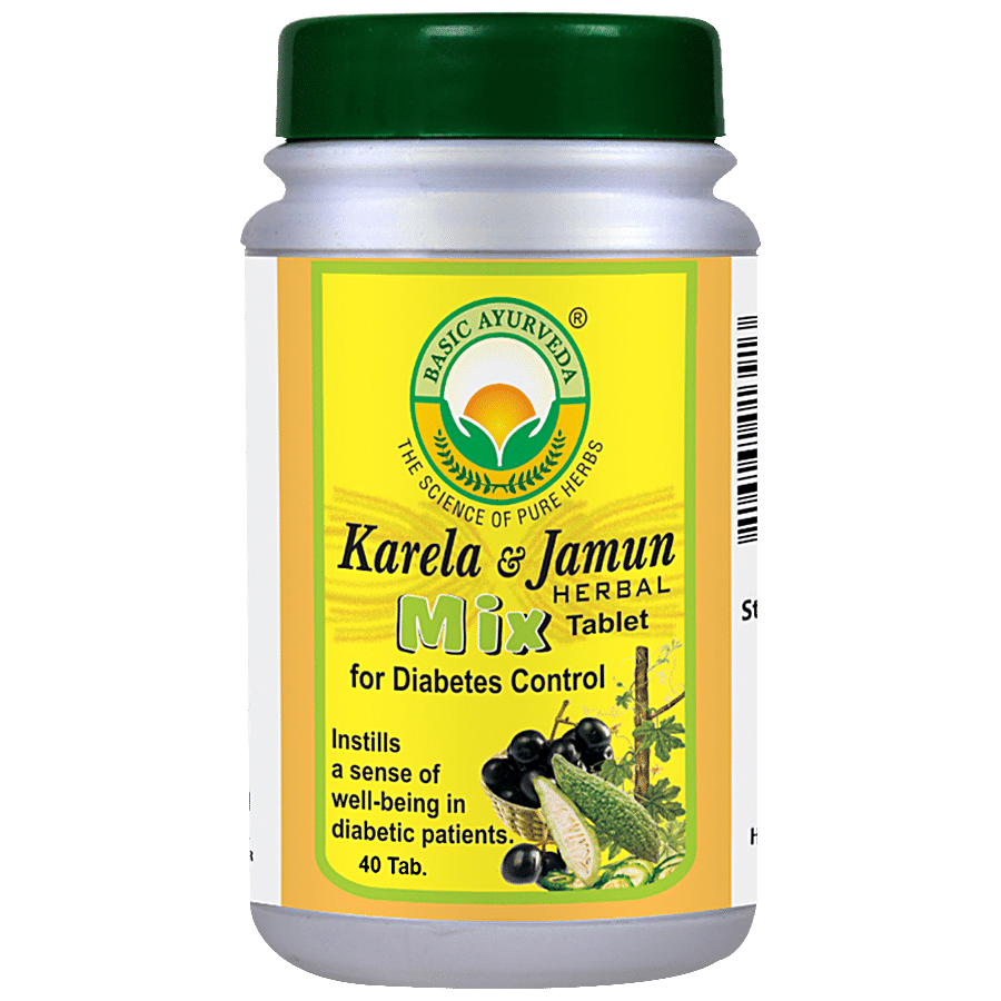 Basic Ayurveda Karela & Jamun Herbal Mix Tablets - Diabetes Control