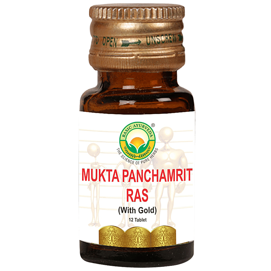 Basic Ayurveda Mukta Panchamrit Ras Tablets - Heart Tonic