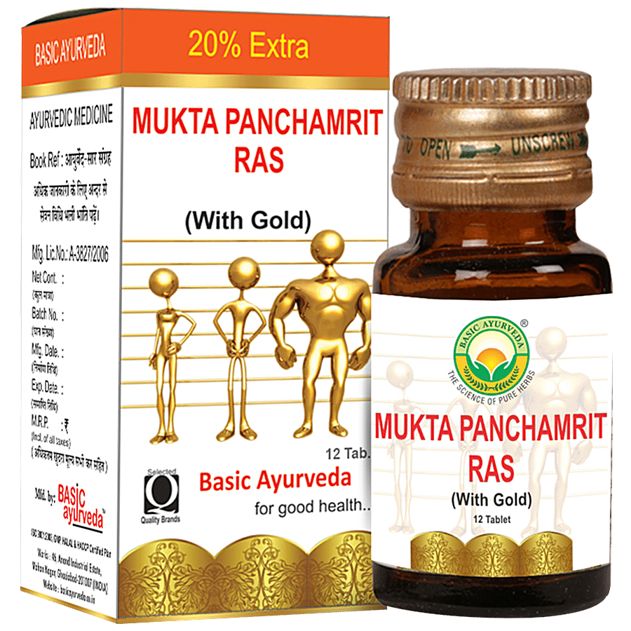 Basic Ayurveda Mukta Panchamrit Ras Tablets - Heart Tonic