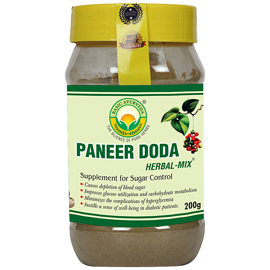 Basic Ayurveda Paneer Doda Herbal Mix Powder -  Lower Blood Glucose level & Hypertenstion