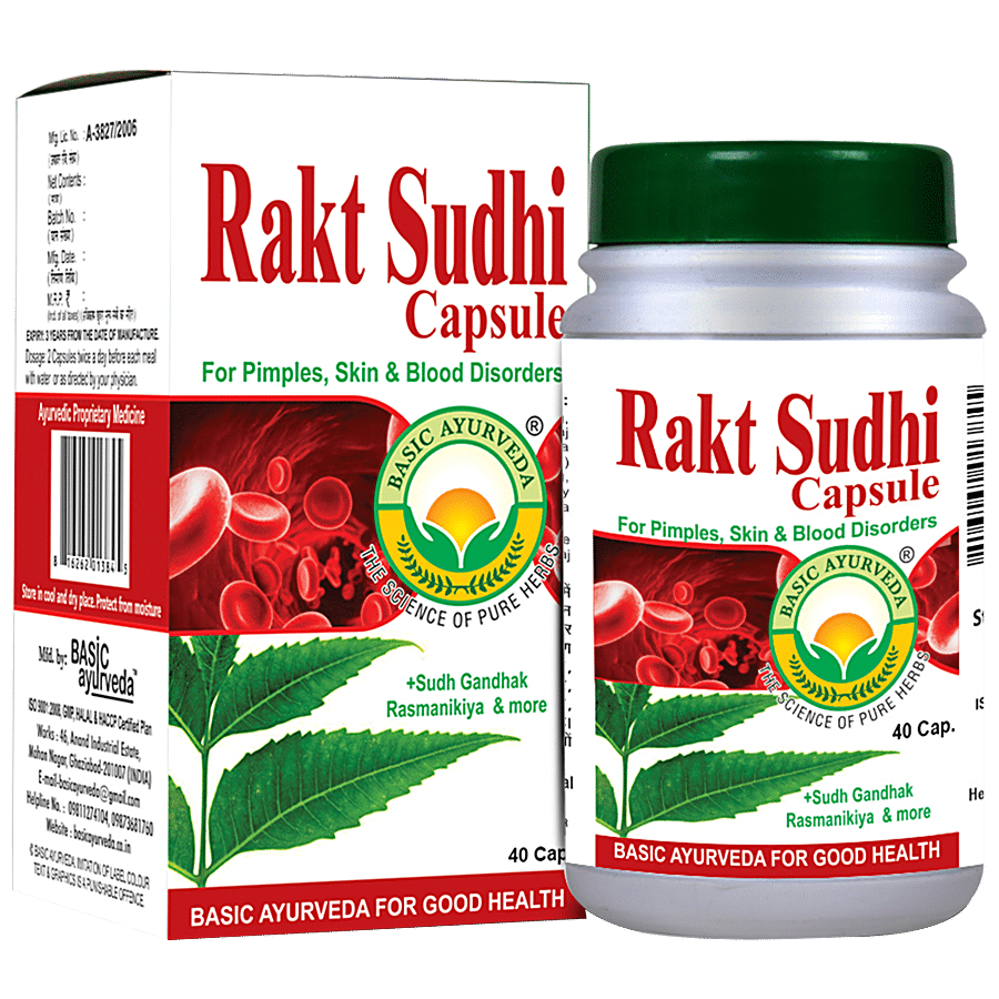 Basic Ayurveda Rakt Sudhi Capsules - Blood Purifier