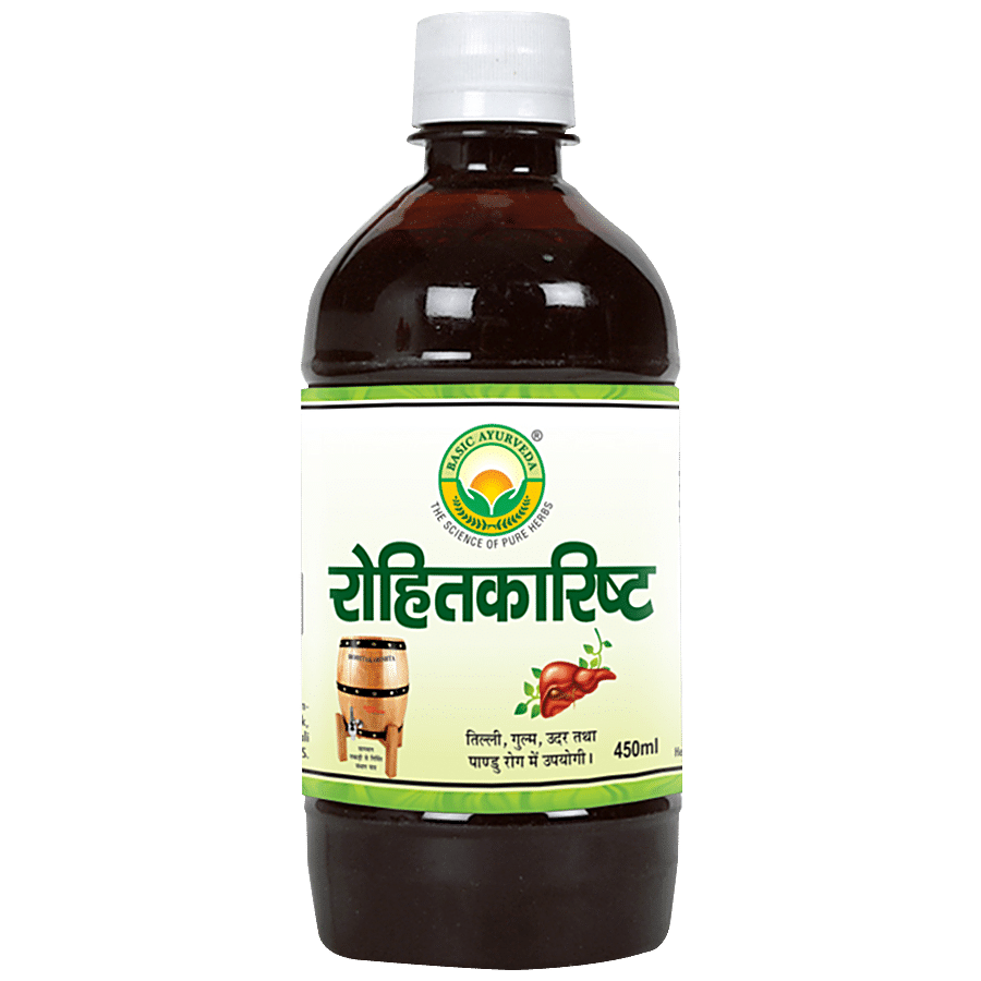 Basic Ayurveda Rohitakarishta Syrup - Relieves Irritable Bowel Syndrome & Spleen Enlargement