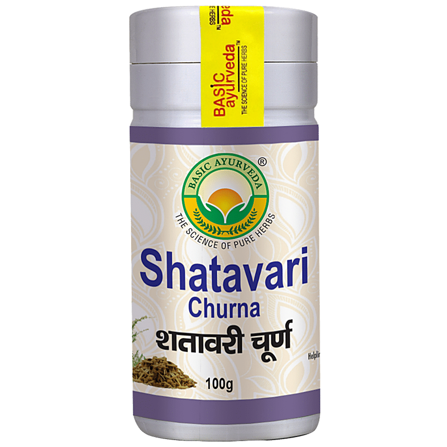 Basic Ayurveda Shatavari Churna Powder - Enhances Female & Male Reproductive System