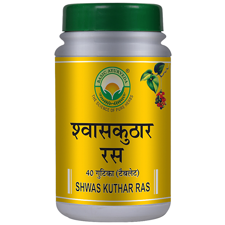 Basic Ayurveda Shwas Kuthar Ras Tablets - For Cough