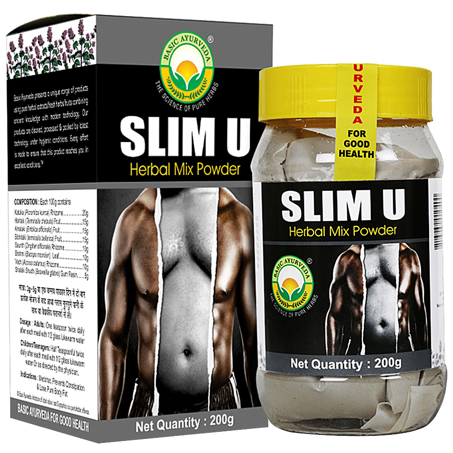 Basic Ayurveda Slim U Herbal Mix Powder - Reduce Belly Fat