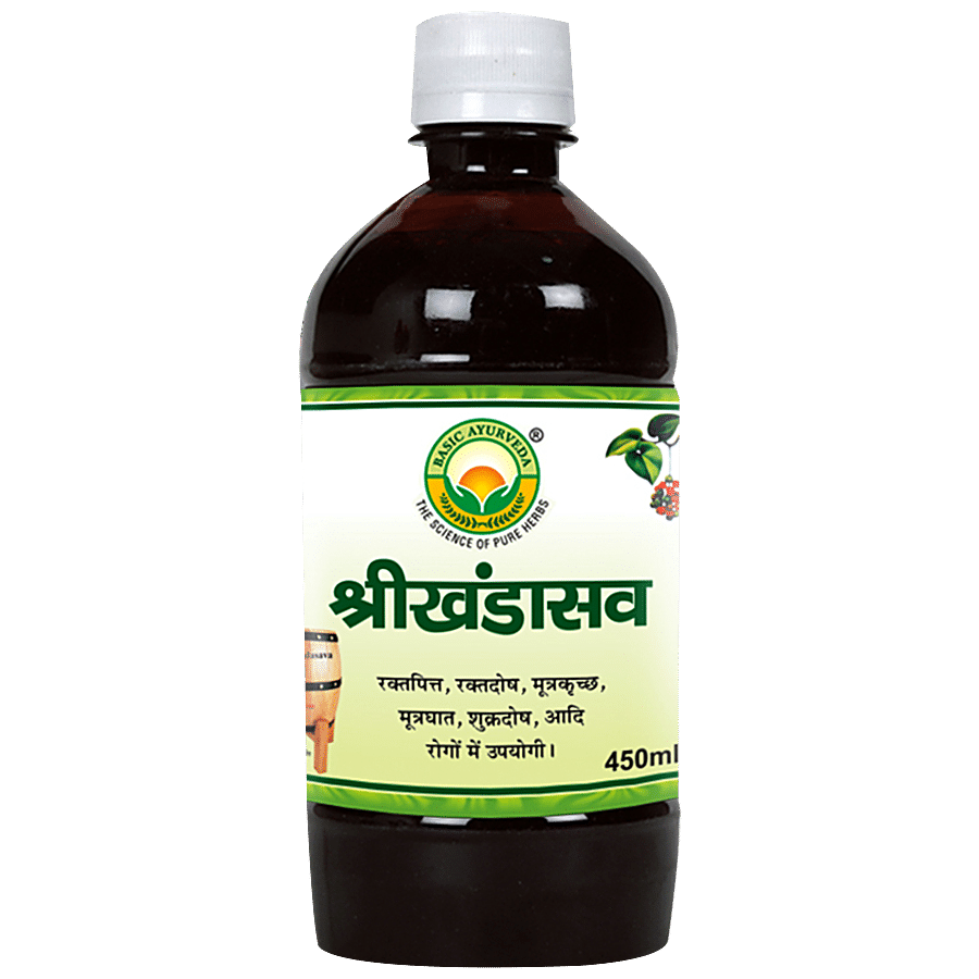 Basic Ayurveda Srikhandasava Syrup -  Beneficial In Acute & Chronic Alcoholism