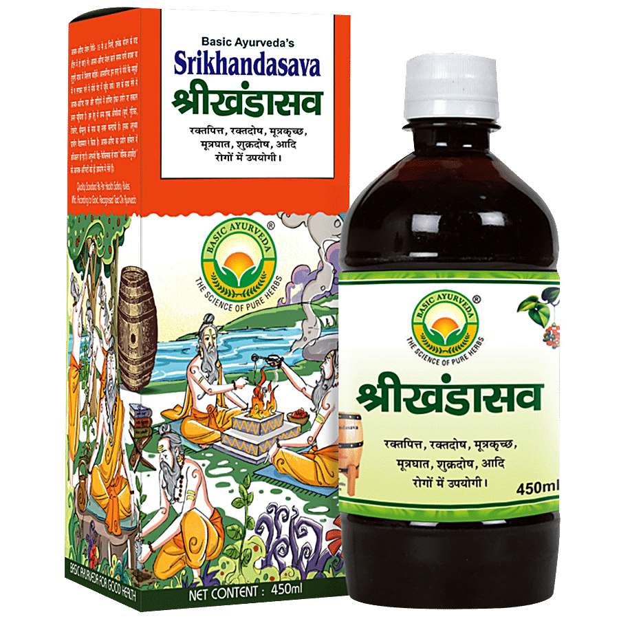 Basic Ayurveda Srikhandasava Syrup -  Beneficial In Acute & Chronic Alcoholism