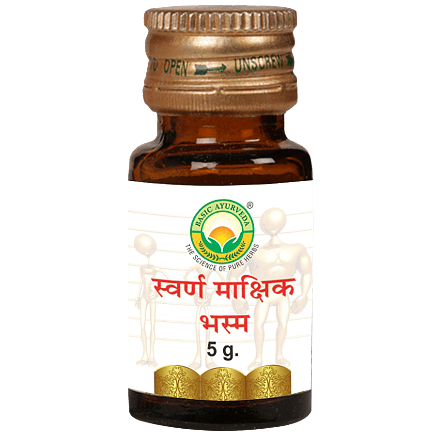 Basic Ayurveda Swarna Makshik Bhasma - Helpful For Heartburn