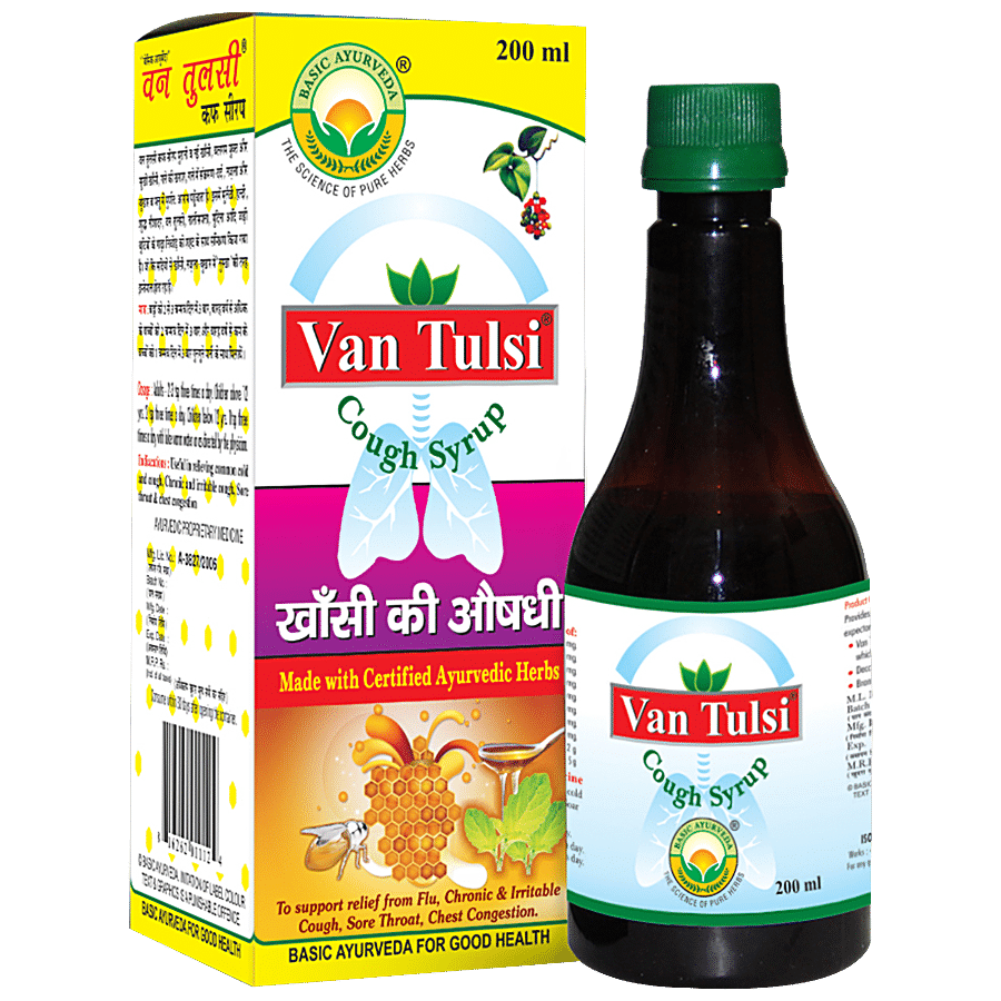 Basic Ayurveda Van Tulsi Cough Syrup - Common Cold & Cough