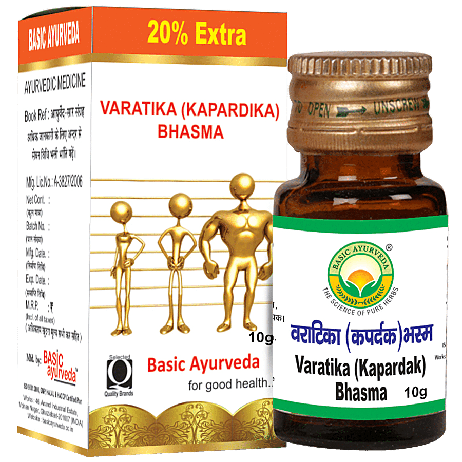 Basic Ayurveda Varatika Kapardika Bhasma - For Irritable Bowel Syndrome