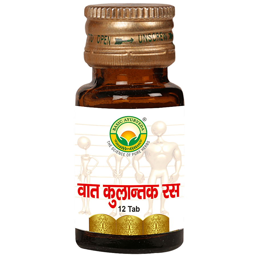 Basic Ayurveda Vata Kulantak Ras Tablets - Helpful in Vata Roga & Brain Functions