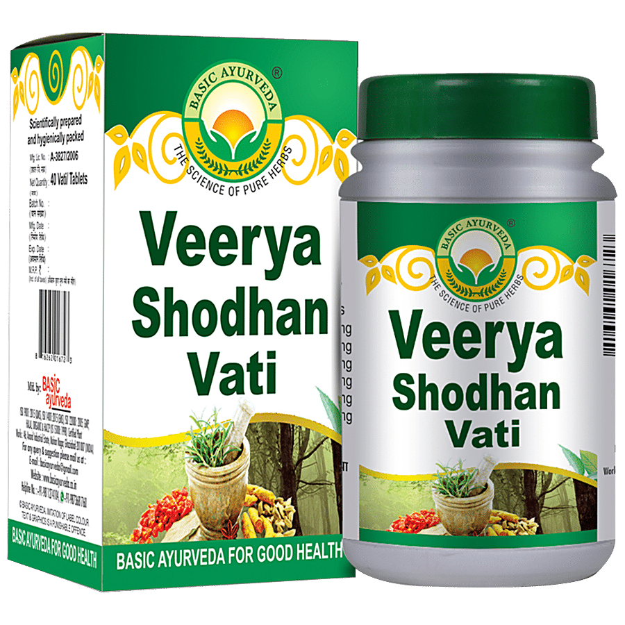 Basic Ayurveda Veerya Shodhan Vati - For Men's Stamina