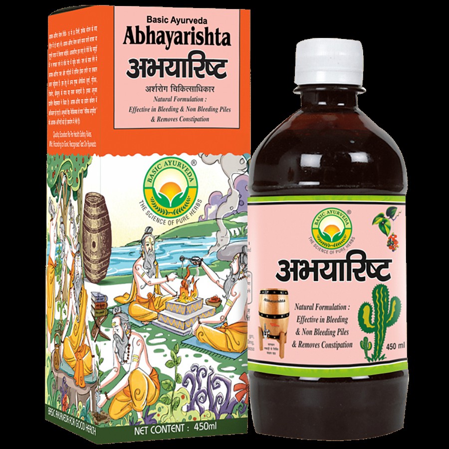 Basic Ayurveda Abhayarishta Syrup - Helpful In Constipation & Urinary Function