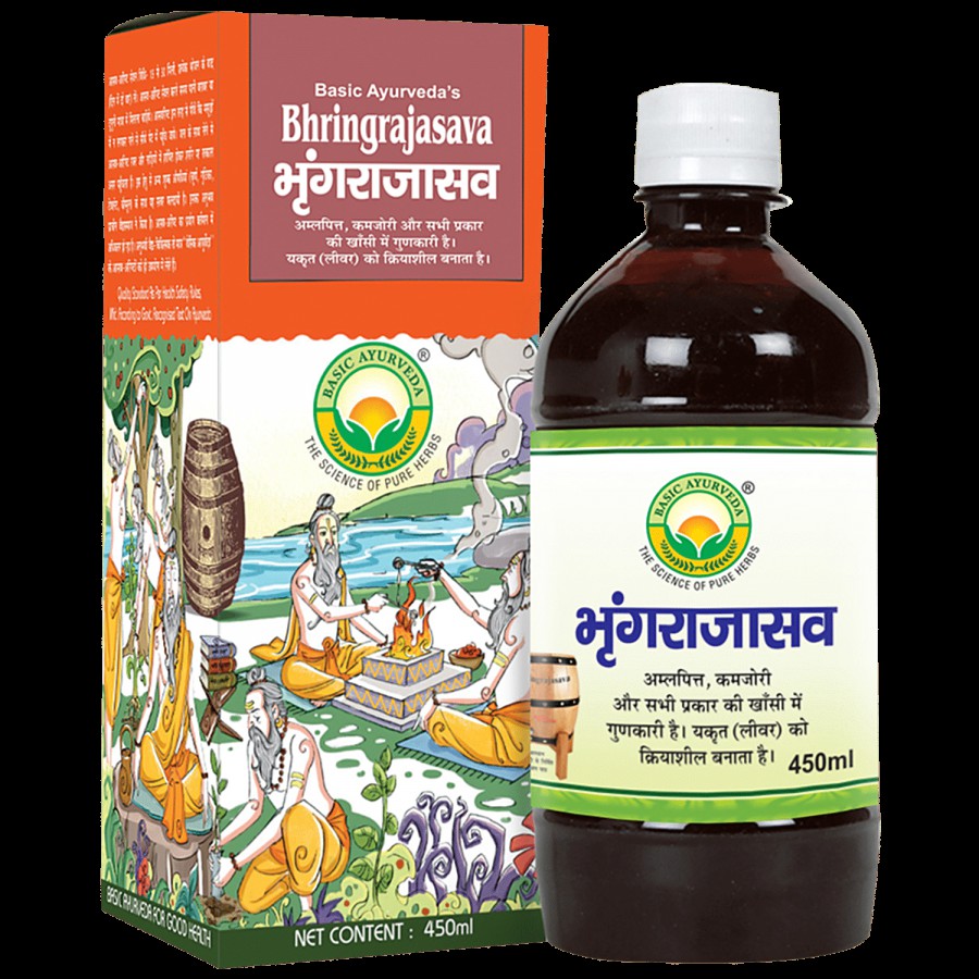 Basic Ayurveda BhringarajasavaSyrup - Promotes Tissue Growth & Improves Immunity