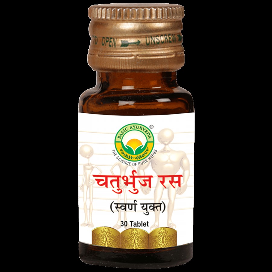 Basic Ayurveda Chaturbhuj Ras Tablets - Helpful In Neurological Disorders