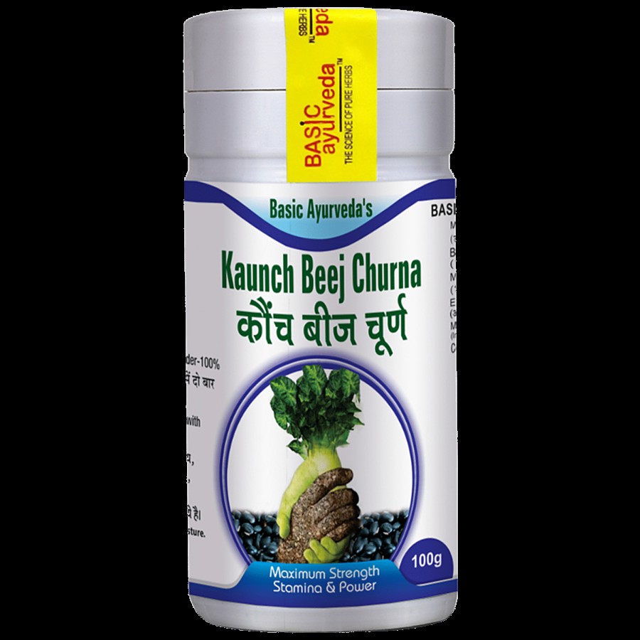 Basic Ayurveda Kaunch Beej Churna - For Improved Sexual Health & Energy