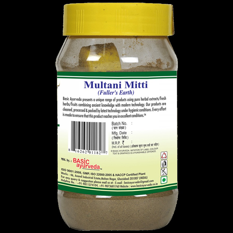 Basic Ayurveda Multani Mitti - Useful for Skin Care