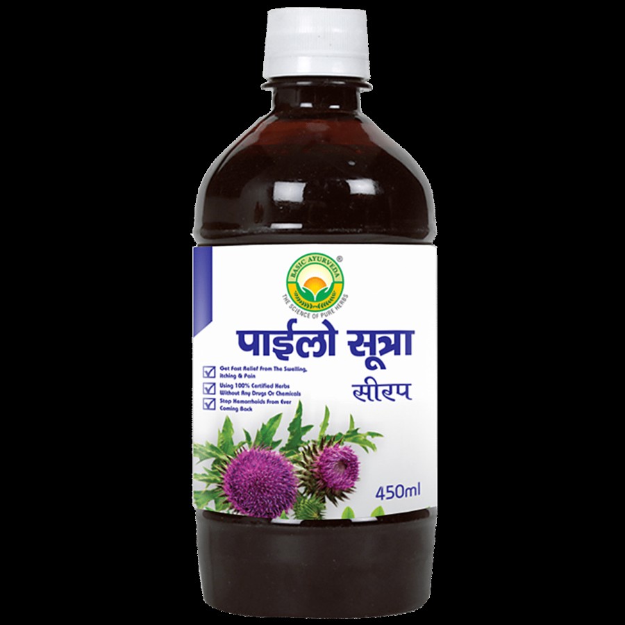 Basic Ayurveda Pilosutra Syrup - Beneficial In Piles