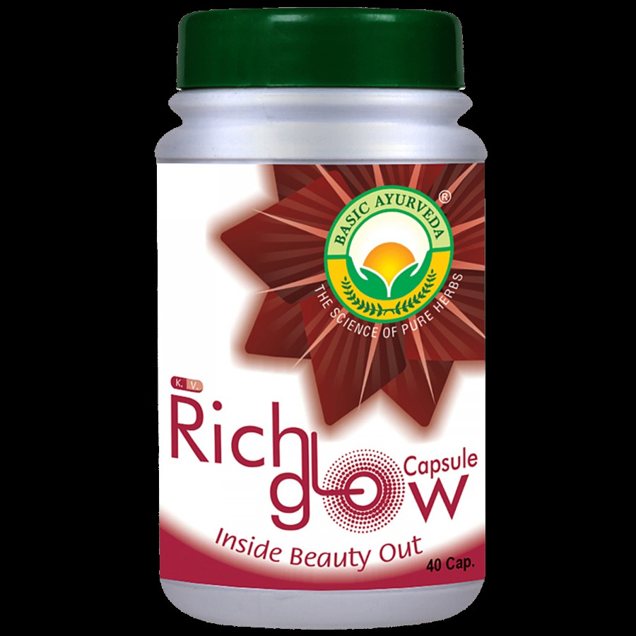 Basic Ayurveda Rich Glow Capsules - For Acne & Pimples