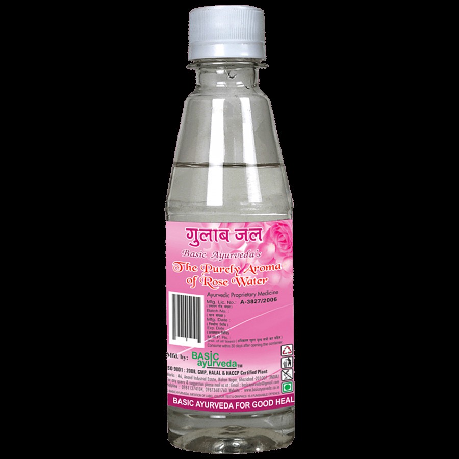 Basic Ayurveda Rose Aroma Water - Natural Astringent For Glowing Skin