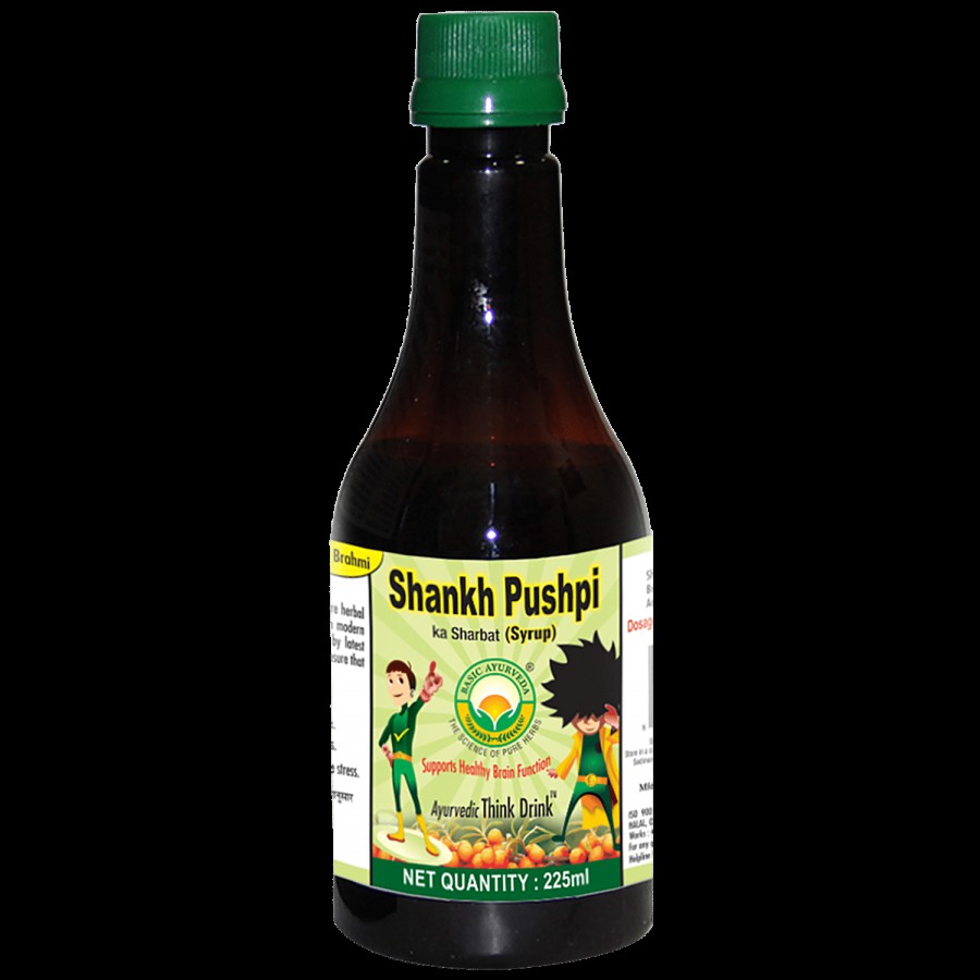 Basic Ayurveda Shankhpushpi  Ka Sharbat Syrup -  Improve Memory