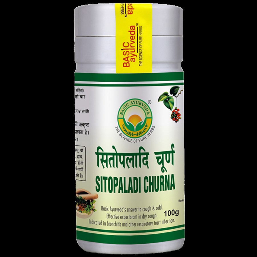 Basic Ayurveda Sitopladi Churna - Helpful In Cold & Cough