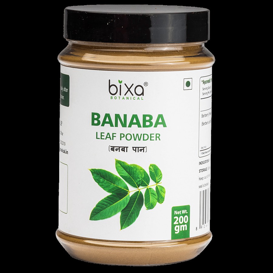 Bixa Botanical Banaba Leaves Powder - Supports Low Blood Pressure & Healthy Blood Flow