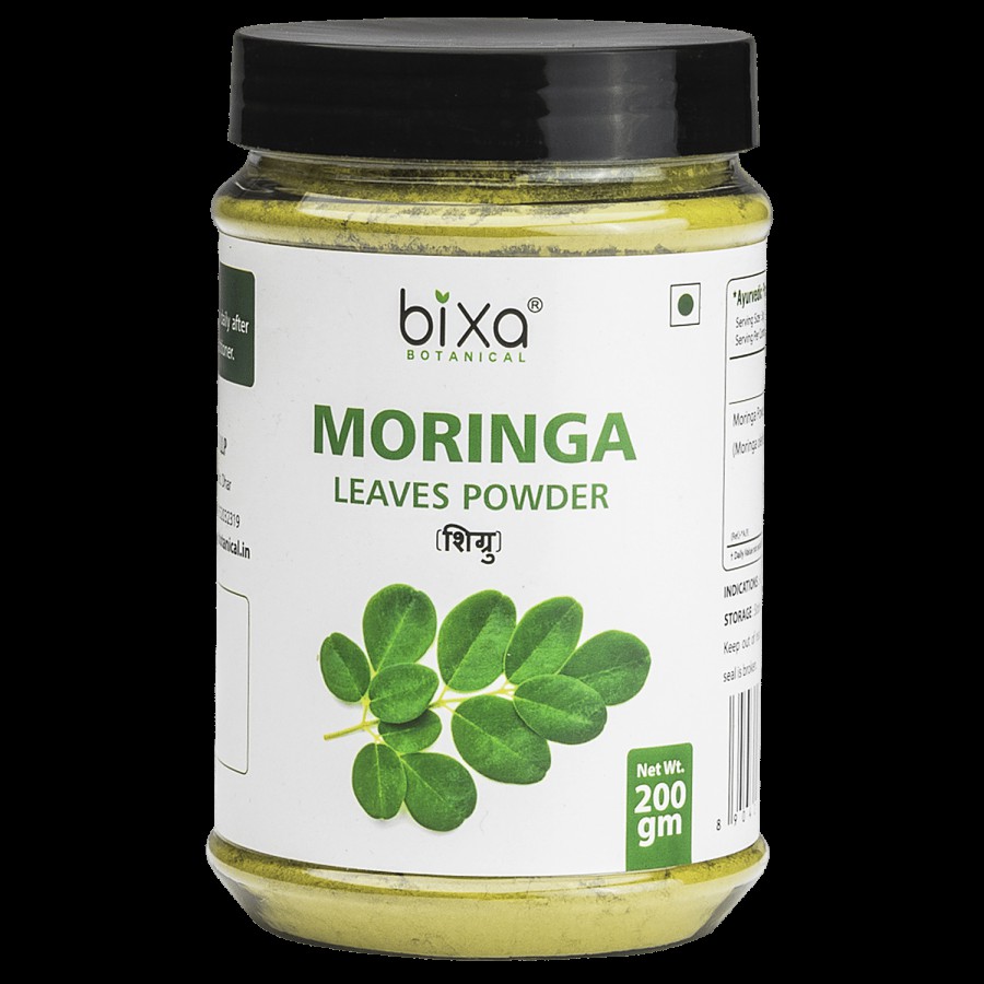 Bixa Botanical Moringa Leaves Powder - Supports Removal Of Blockages In Blood & Healthy Heart Pumping