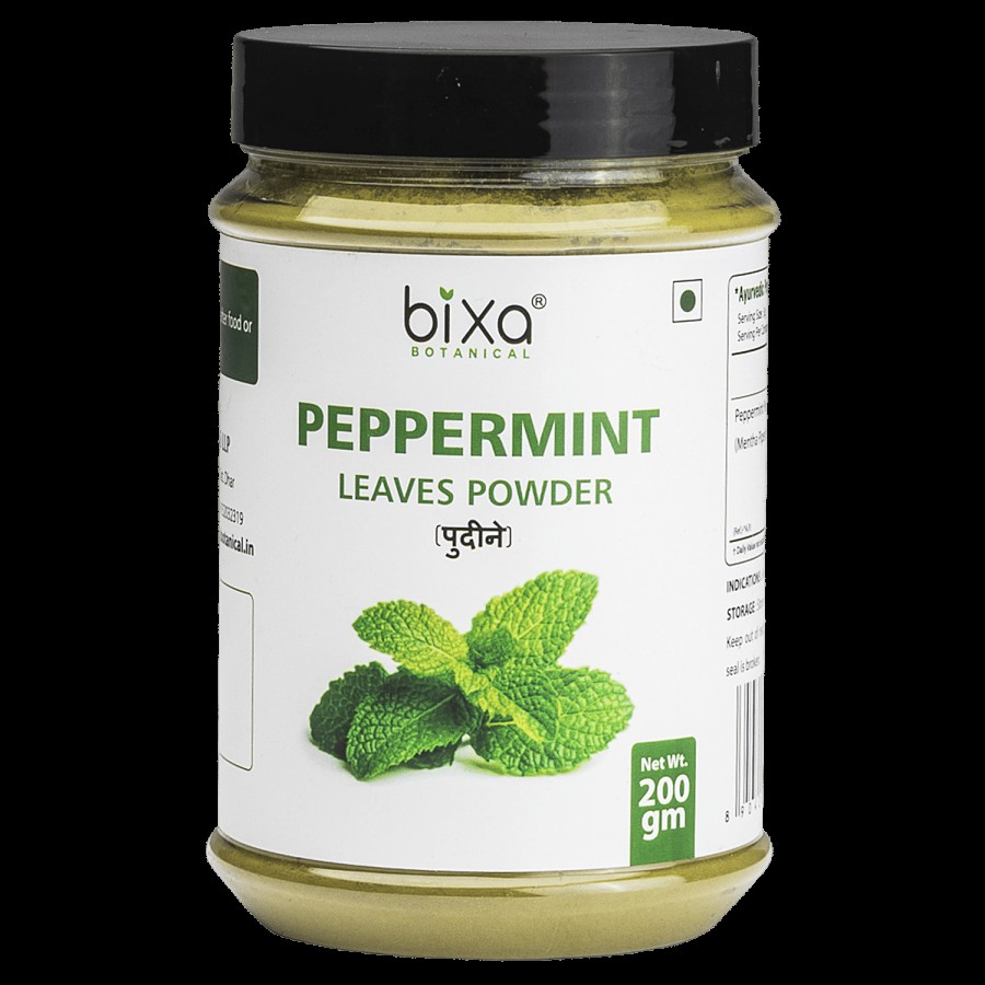 Bixa Botanical Peppermint Leaves Powder - Useful To Relieve Spasm & Pain In Intestines