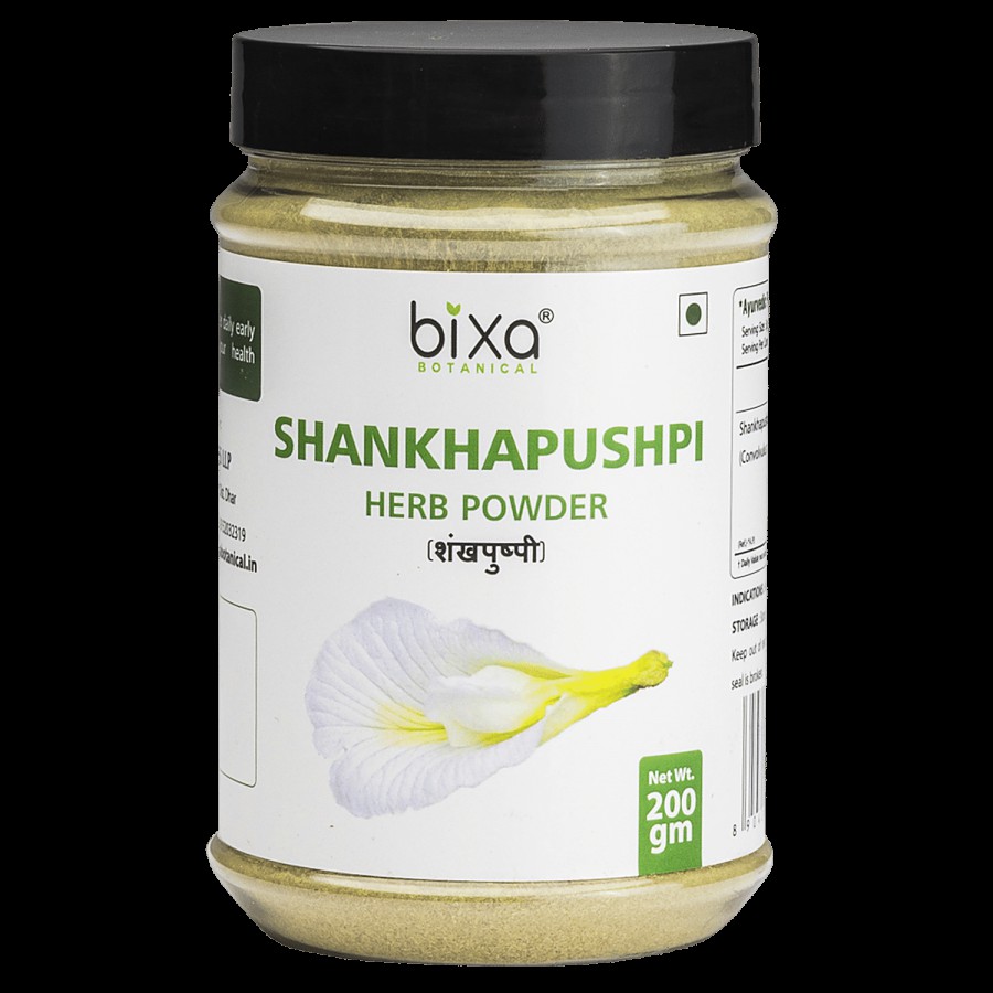 Bixa Botanical Shankhapushpi Herb Powder - Promotes General Intelligence & Mind Creativity