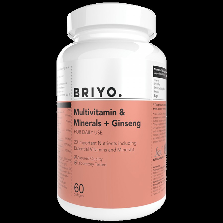 Briyo Multivitamin Softgel Capsules - Vitamins & minerals With Ginseng