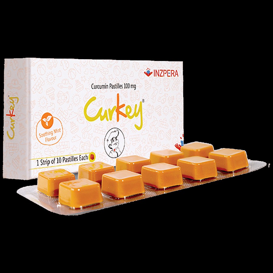 Curkey Curcumin Pastilles For Quick Relief From Sore Throat - Sugar Free