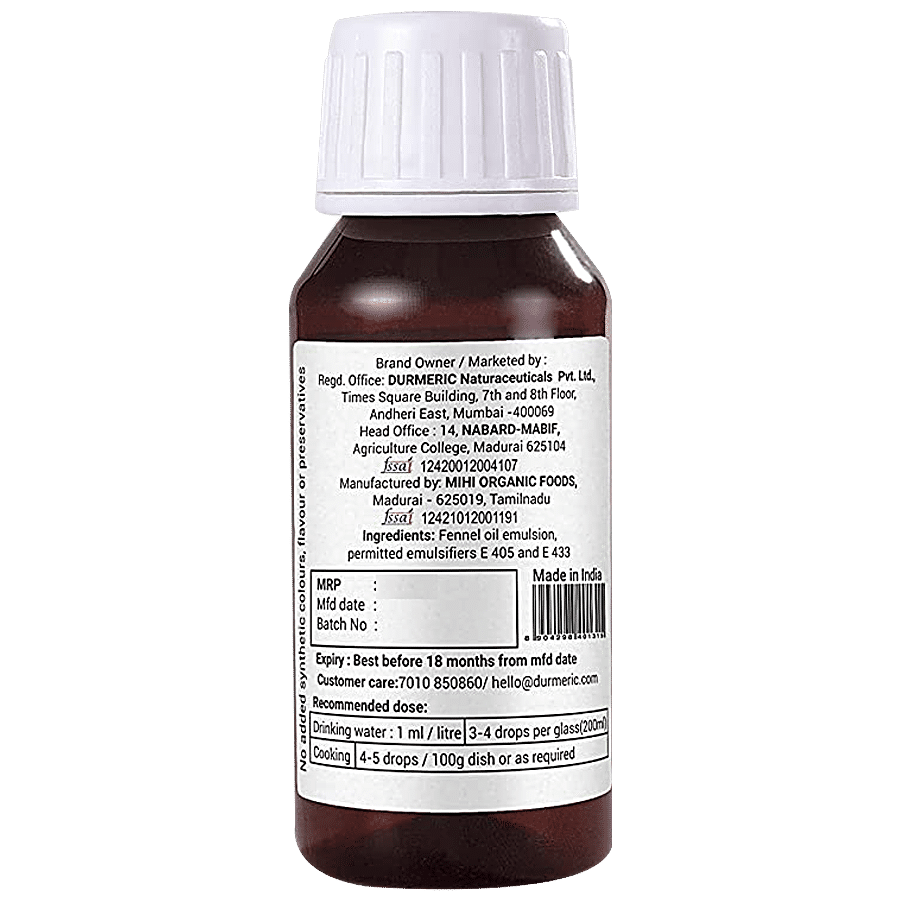 DURMERIC Onedrop Intensive Fennel Herbal Drops - Non-GMO