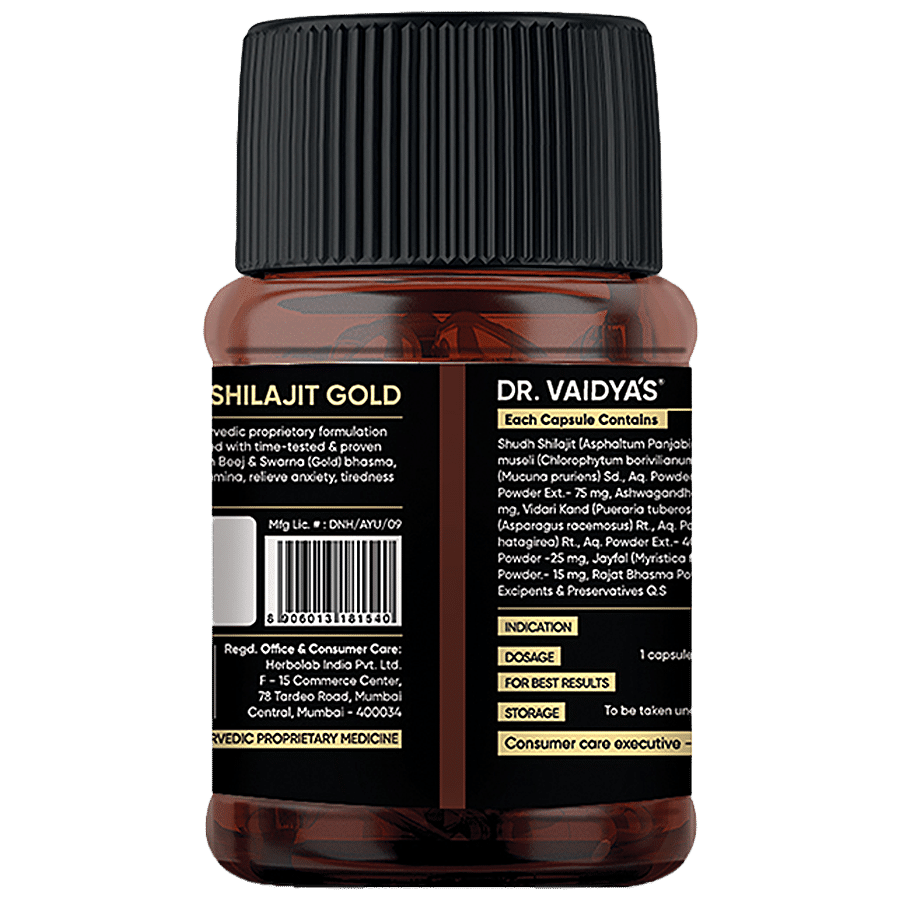 Dr. Vaidyas Shilajit Gold Capsules - With Swarna Bhashma