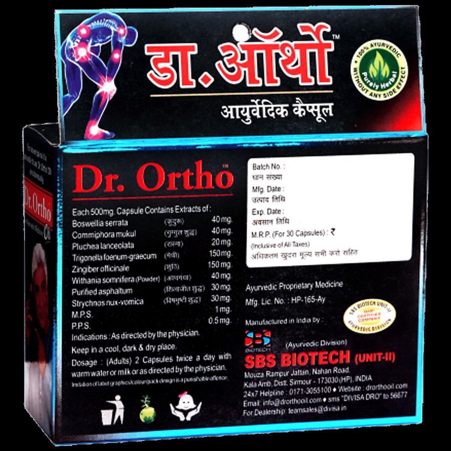 Dr. Ortho Ayurvedic Capsules - Herbal Extract