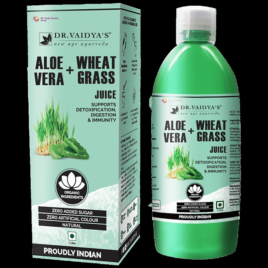 Dr. Vaidyas Aloevera & Wheatgrass Juice - Supports Detoxification