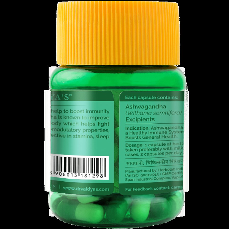 Dr. Vaidyas Ashwagandha Capsules - Immunity Enhancer