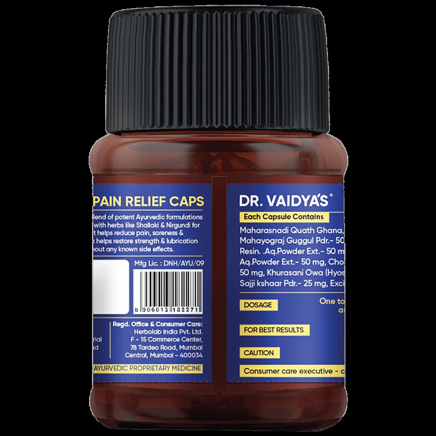 Dr. Vaidyas Pain Relief Capsule - Reduces Joint Ache