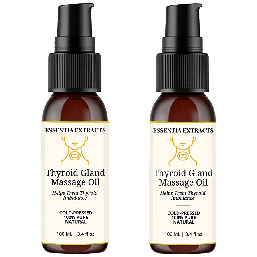 ESSENTIA EXTRACTS Thyroid Gland Massage Oil Combo - Helps Treat Thyroid Imbalance