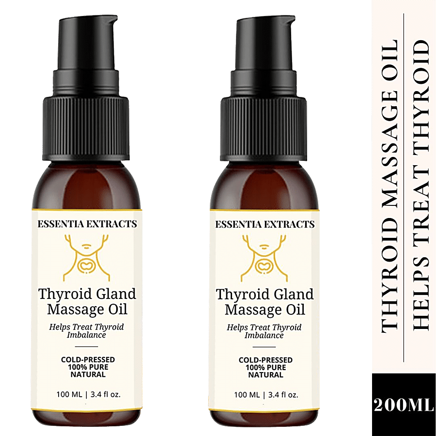 ESSENTIA EXTRACTS Thyroid Gland Massage Oil Combo - Helps Treat Thyroid Imbalance